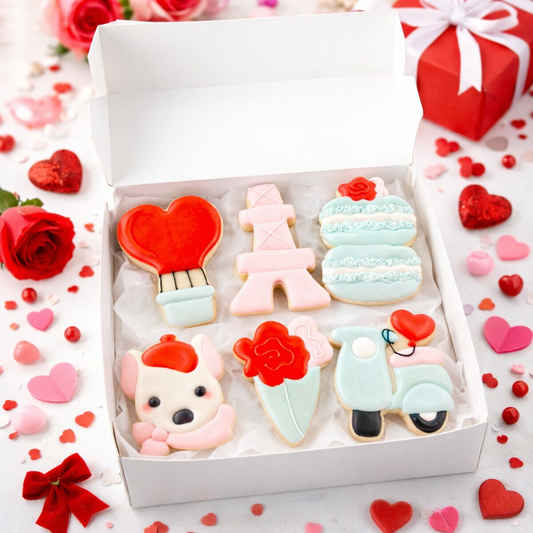 Ooh La La - 6 Valentine's Day Decorated Cookies